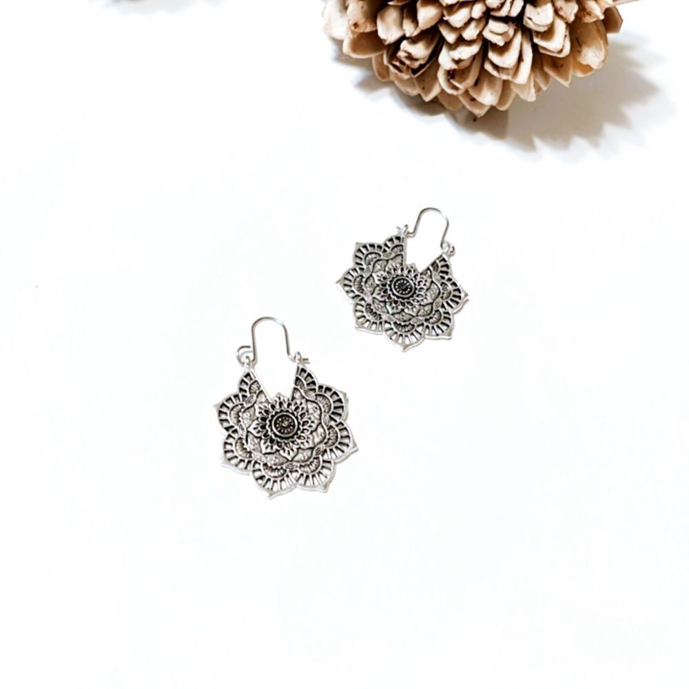 Boho statement hoop earrings M74 - Picture 3 of 7